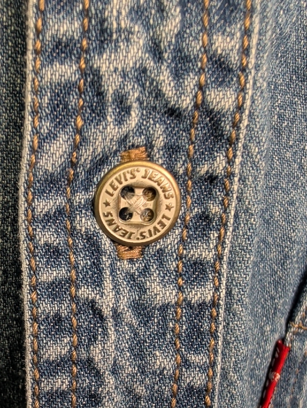 1998 Levi's Denim Shirt Mens LMS Silver Tab Red Tab XL - Picture 5 of 13